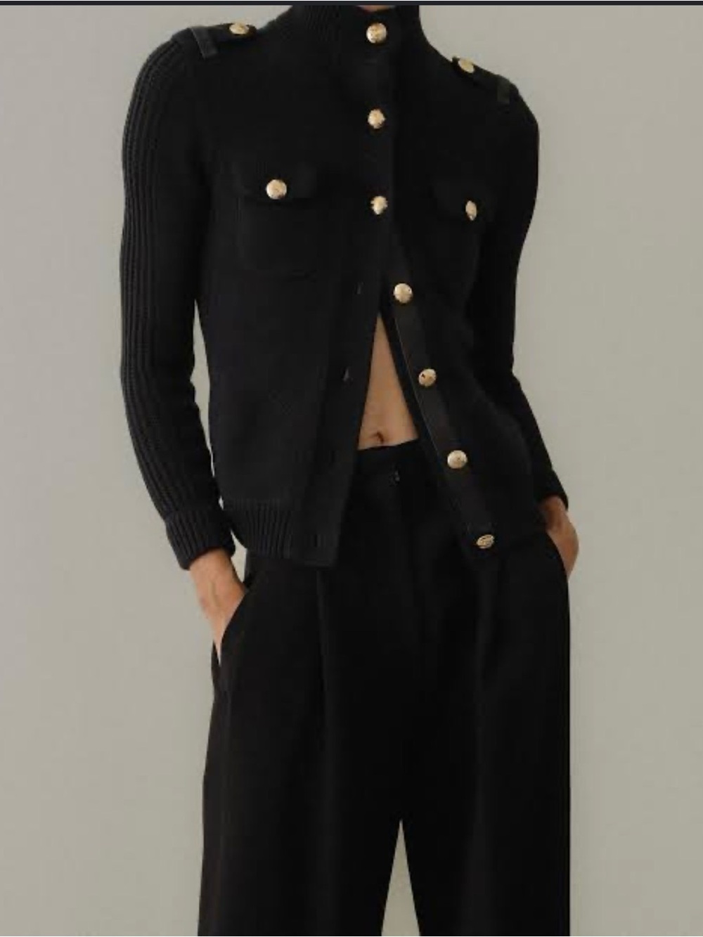 Ralph Lauren Black Knit Sweater with Green Care no Tag for size
